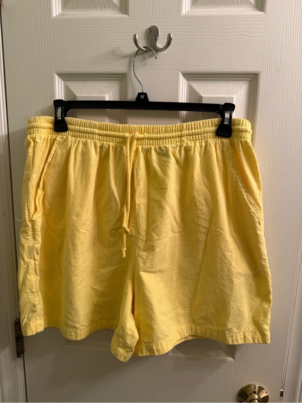 Vintage Yellow High-Waist Drawstring Lounge Shorts